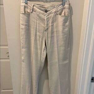 NYDJ Women's Neutral Linen blend Pants size 10